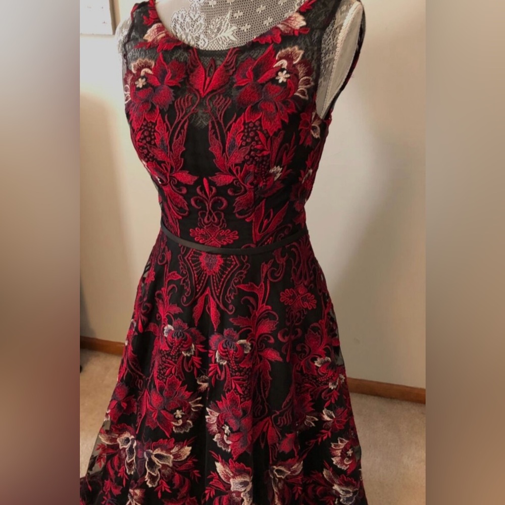 Basix Black Label Embroidered Ballgown Dress sz 2 NWT - Picture 3 of 11
